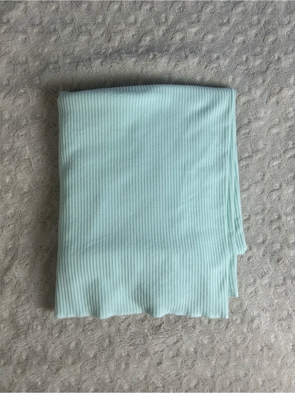 Dream Gro Light Green Ribbed Stripes Baby Swaddle Blanket Stretchy Thin